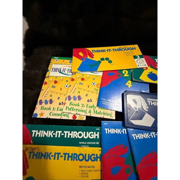Vintage Think It Through Tile Set Discovery Toys w/ 22 books Learning System Lot - Picture 5 of 8